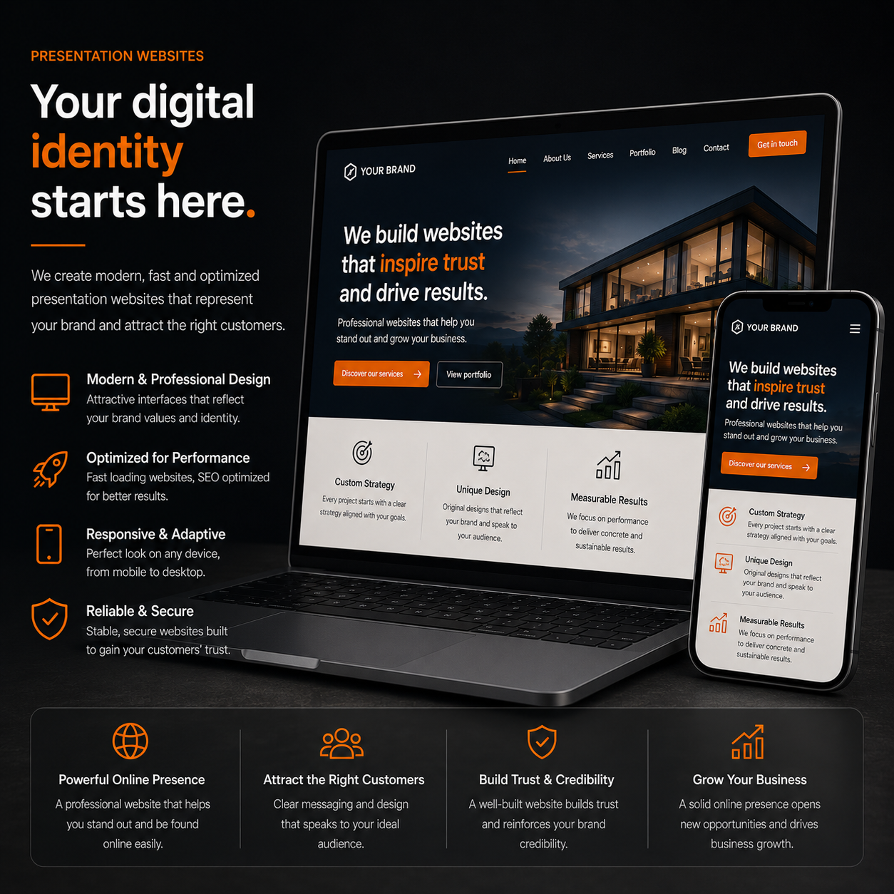 Presentation website mockup
