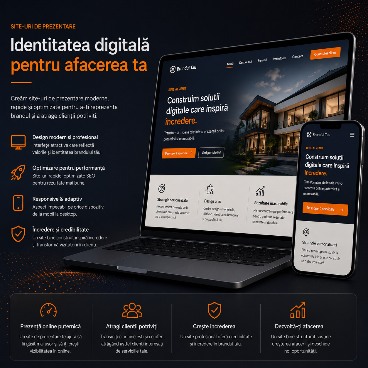 Mockup website de prezentare